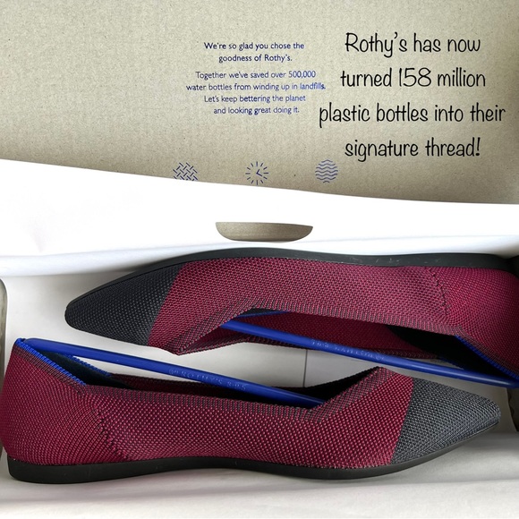 ROTHY’S: “The Point” Crimson Cap Toe Size 9 NIB - Picture 13 of 14